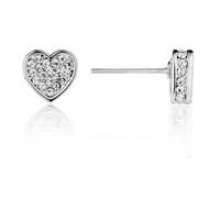 August Woods Silver Crystal 3D Heart Studs