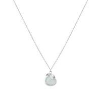 August Woods Ice Blue Glass Silver Falling Leaves Necklace