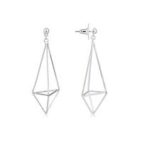August Woods 3D Kite Shaped Silver Statement Earrings