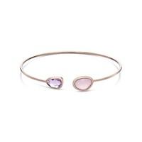 August Woods Blush Pink Glass Rose Gold Bangle