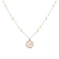 august woods rose gold pearl love necklace