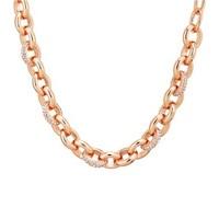 August Woods Rose Gold Chunky Chain Crystal Necklace