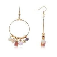 august woods pink gold beaded hoop earrings