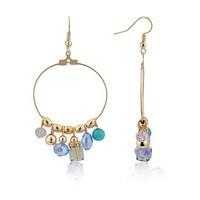 august woods blue gold beaded hoop earrings