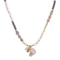 august woods pink gold beaded necklace