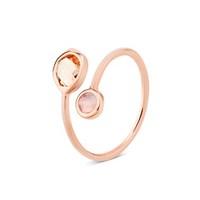 August Woods Pink Glass & Rose Gold Ring