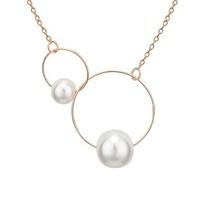 August Woods Rose Gold Pearl Hoop Necklace