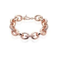 August Woods Rose Gold Chunky Chain Crystal Bracelet