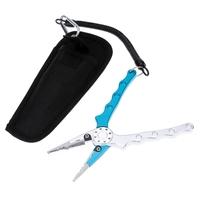 Aviation Aluminum Fishing Pliers Split Ring Cutters Hooks Remover Fishing Holder Tackle with Oxford Sheath and Security Landyard