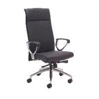 avior sicily high back slim leather chair and arms black