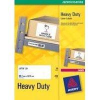 AVERY LASER LABEL H/DUTY 21/SHT 20/PK WH