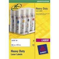 AVERY LASER LABEL H/DUTY 1/SHT 20/PK WH