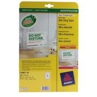 AVERY REMOVE CLING SIGNS 190X275MM PK10