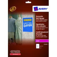 AVERY REMOVABLE SELF CLING SIGNS WHITE