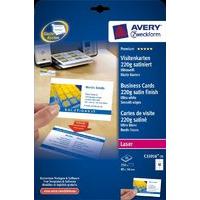 Avery Quick&Clean 220gsm 85 x 45mm Double Sided Laser Printer Business Cards - 250 Pack