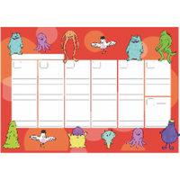 Avery Write and Wipe Weekly Calendar Monsters