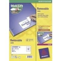 Avery Removable Laser Label 12 per Sheet Pack of 25