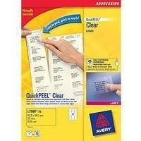 Avery Clear Laser Label 21 per Sheet Pack of 25 L7560-25