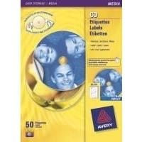 Avery Full Face CD/DVD Inkjet Label White Pack of 100