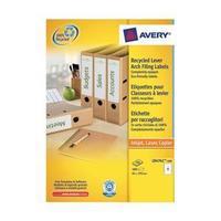 Avery 61 x 192mm (A4) Recycled Folder Labels (White) - 4 Labels Per Sheet (Pack of 100)