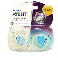 Avent Night Time Soothers 2 Pack 0-6m