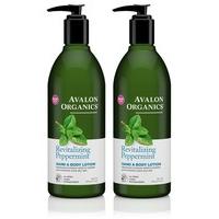 Avalon Organics Peppermint Hand And Body Lotion, 12-Ounce Bottle (Pack of 2)