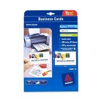 avery quickclean colour laser satin finish business cards white pack o ...