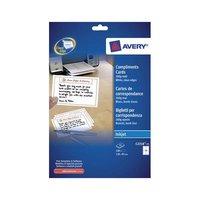Avery C2318-25 (128 x 82mm) Double-Sided Correspondence Cards 260gsm Matt White (Pack of 100 Cards)