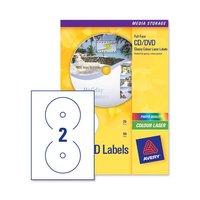 Avery Colour Glossy CD/DVD (117mm) Label (White)