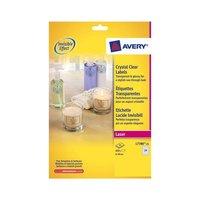 Avery L7780-25 Crystal Clear Round Labels (40mm Diameter) Clear (Pack of 600 labels)