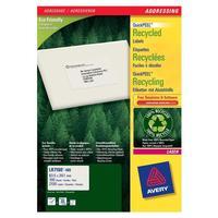 Avery LR7160-100 White Quickpeel Recycled Labels [Pack 2100]