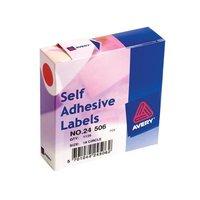Avery 24-506 Red Coloured Labels in Dispensers [Pack 1120]