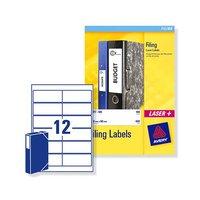Avery Laser and Inkjet Filing Labels for 60mm Box Files 12 per Sheet 41x100mm [300 Labels]