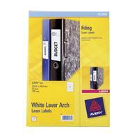 avery white lever arch filing laser labels pack 100