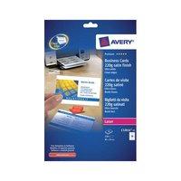 avery quickclean double sided satin finish business cards white pack o ...