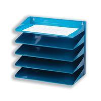 Avery Letter Rack 5-Tier Steel W380xD230xH335mm Blue Ref 605SBLUE