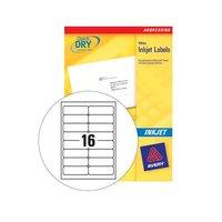 Avery Quick DRY Addressing Labels Inkjet 16 per Sheet 99.1x33.9mm White [1600 Labels]