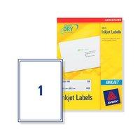 Avery Quick DRY Addressing Labels Inkjet 1 per Sheet 199.6x289.1mm White [100 Labels]