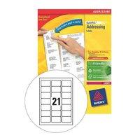 Avery Addressing Labels Laser Jam-free 21 per Sheet 63.5x38.1mm White [2100 Labels]