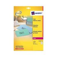 Avery L7563-25 Address Laser Labels (99.1 x 38.1mm) Clear (Pack of 350 Labels)