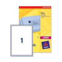 Avery L7567-25 Shipping Laser Labels (210 x 297mm) Clear (Pack of 25 Labels)