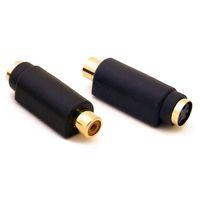 avo gold plated rca phono socket to s video socket adapter