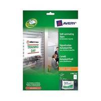 Avery 257x170mm Self-Laminating Adhesive Signs Pack of 10 Signs