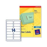 Avery 99.1 x 38.1mm Inkjet Addressing Labels Clear Pack of 350 Labels
