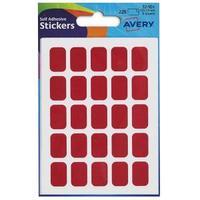 Avery 12x18mm Self Adhesive Rectangular Labels Red Pack of 225 Labels