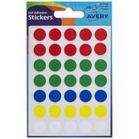 avery 13mm packets of round labels assorted 32 512