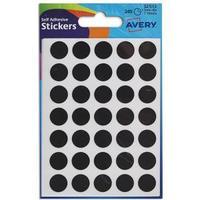 avery 13mm packets of round labels black 32 513