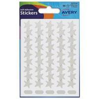 avery packet of star labels silver pack of 90 labels 32 514