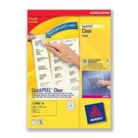 Avery L7560-25 63.5 x 38.1mm QuickPEEL Clear Address Labels Pack of