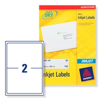 avery j8168 100 white inkjet addressing labels pack 200 j8168 100